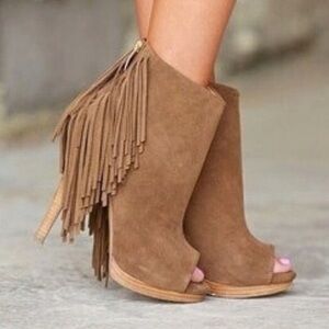 Naughty Monkey Fringe Booties